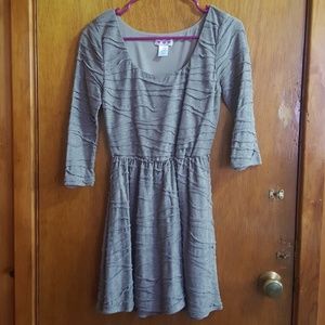 Three pink hearts knee high brown dress